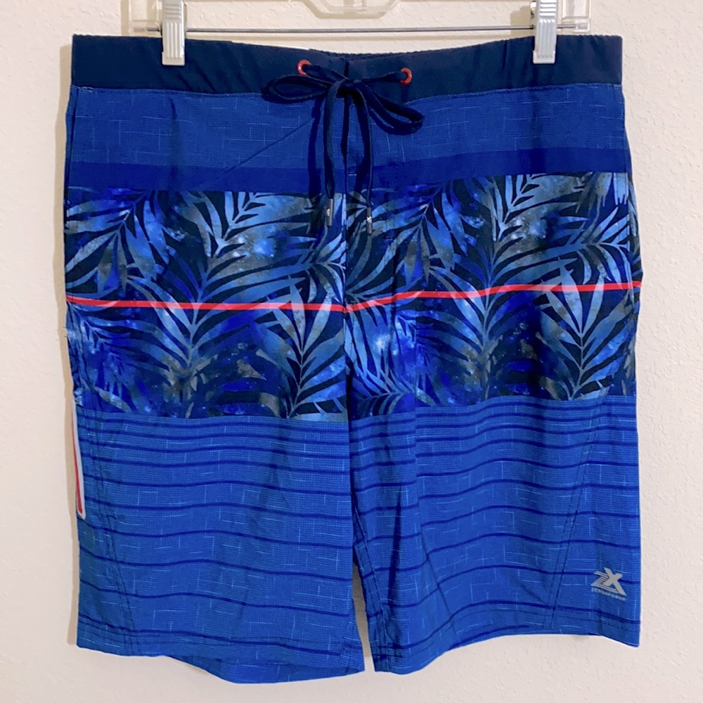 ZEROXPOSUR Men's Blu Venus Swim Trunks Size M